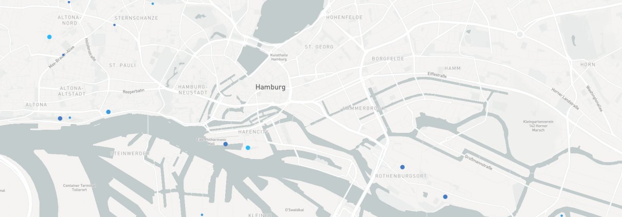 Standorte zur Messung der Luftqualität in Hamburg