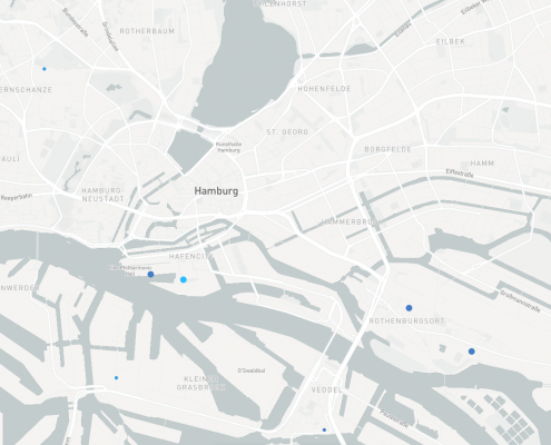 Standorte zur Messung der Luftqualität in Hamburg