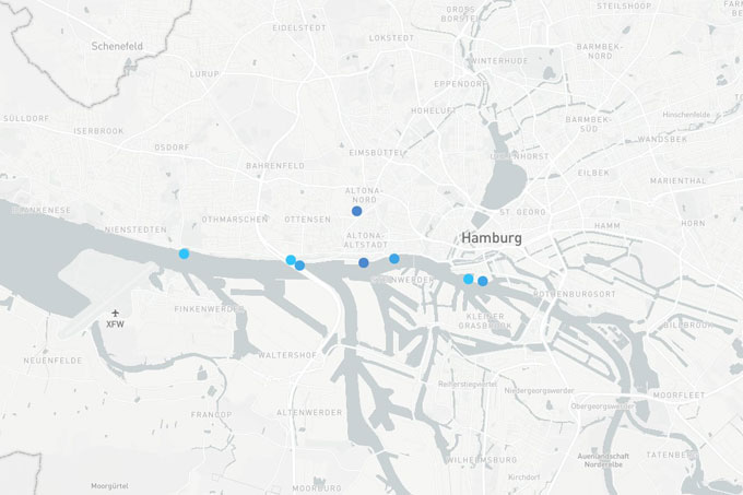 NABU air quality monitoring network in the Hamburg port area